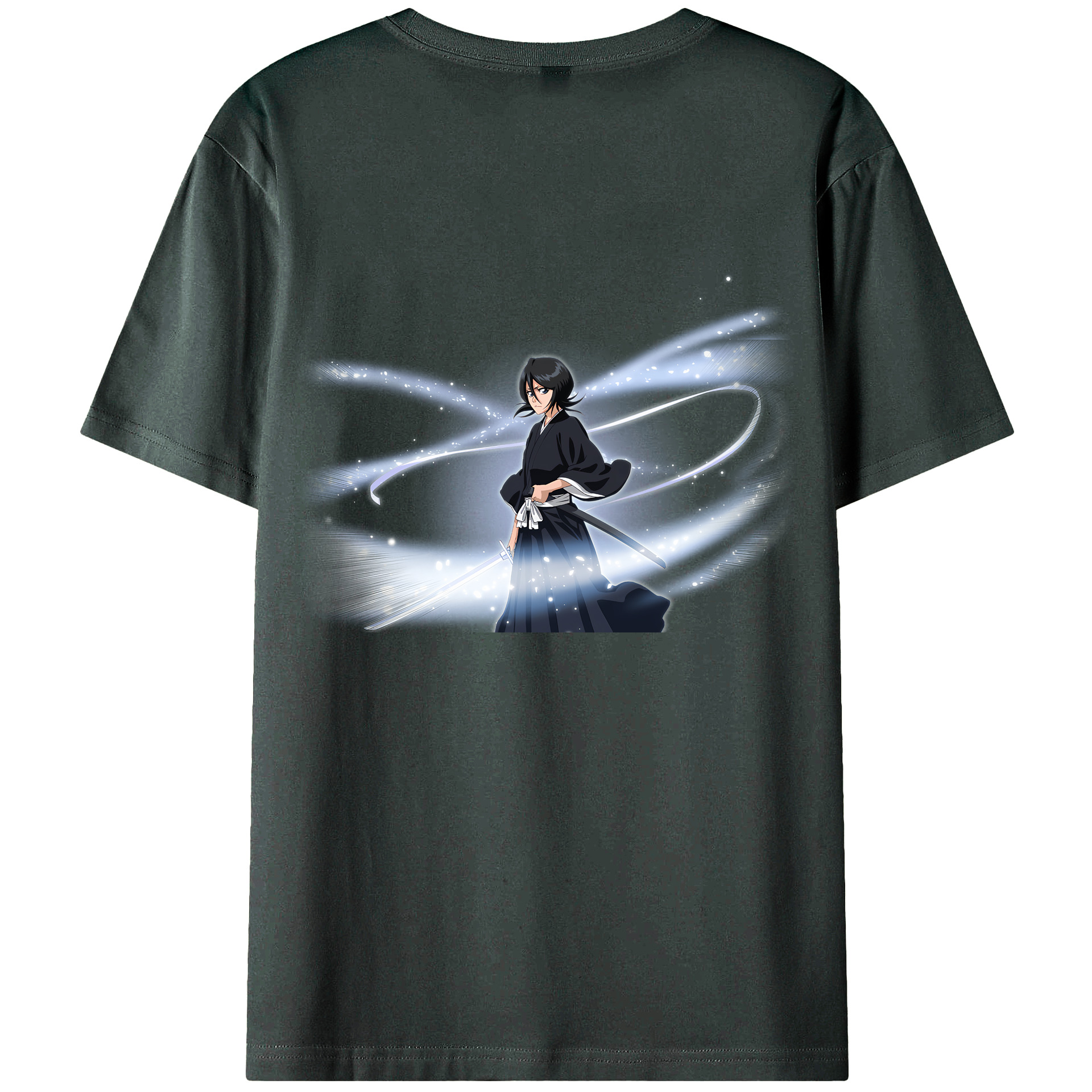 （画像用） ブリーチ 朽木ルキア BLEACH Kuchiki Rukia 綿100％ メンズ半袖Tシャツ（バックプリント） 通気性